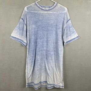 EPTM Mens Blue White Burnout Wash Short Sleeve Crewneck T-Shirt Size M USA Made